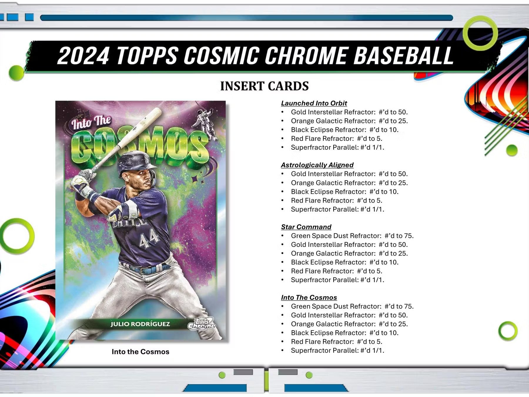 2024 Topps Cosmic Chrome Baseball Hobby Box - Columbia Hobby - Sports Card Boxes - Toploaders - Card Savers
