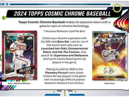 2024 Topps Cosmic Chrome Baseball Hobby Box - Columbia Hobby - Sports Card Boxes - Toploaders - Card Savers