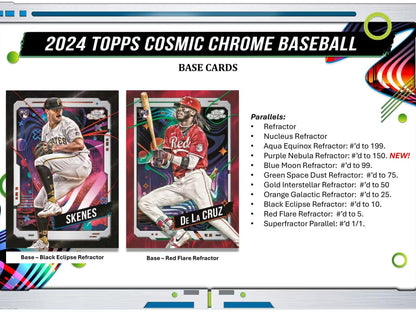 2024 Topps Cosmic Chrome Baseball Hobby Box - Columbia Hobby - Sports Card Boxes - Toploaders - Card Savers