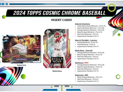2024 Topps Cosmic Chrome Baseball Hobby Box - Columbia Hobby - Sports Card Boxes - Toploaders - Card Savers