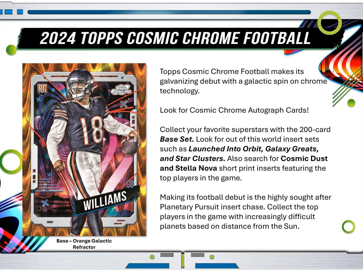 2024 Topps Cosmic Chrome Football Hobby Box - Columbia Hobby - Sports Card Boxes - Toploaders - Card Savers