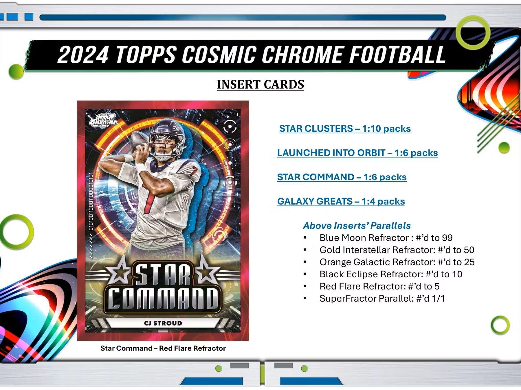 2024 Topps Cosmic Chrome Football Hobby Box - Columbia Hobby - Sports Card Boxes - Toploaders - Card Savers
