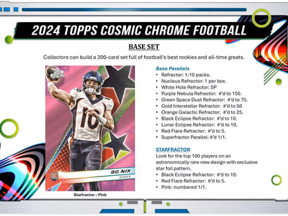 2024 Topps Cosmic Chrome Football Hobby Box - Columbia Hobby - Sports Card Boxes - Toploaders - Card Savers