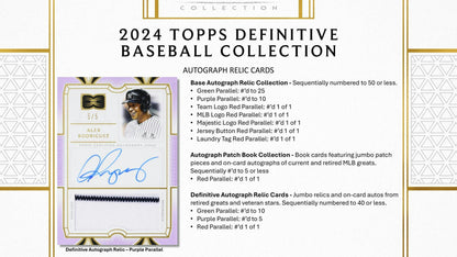 2024 Topps Definitive Collection Baseball Hobby Box - Columbia Hobby - Sports Card Boxes - Toploaders - Card Savers