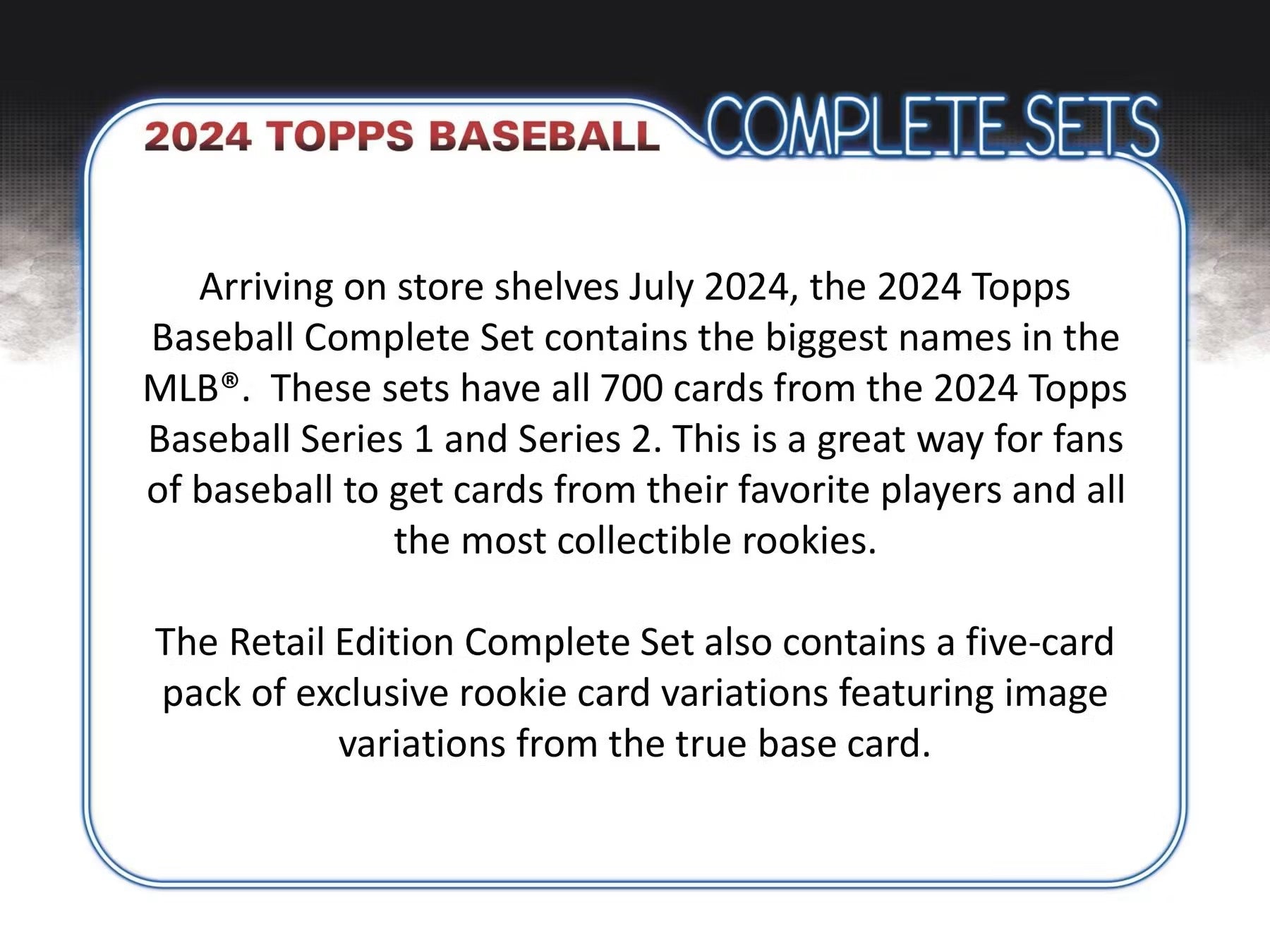 2024 Topps Factory Set Baseball Retail (Box) - Columbia Hobby - Sports Card Boxes - Toploaders - Card Savers