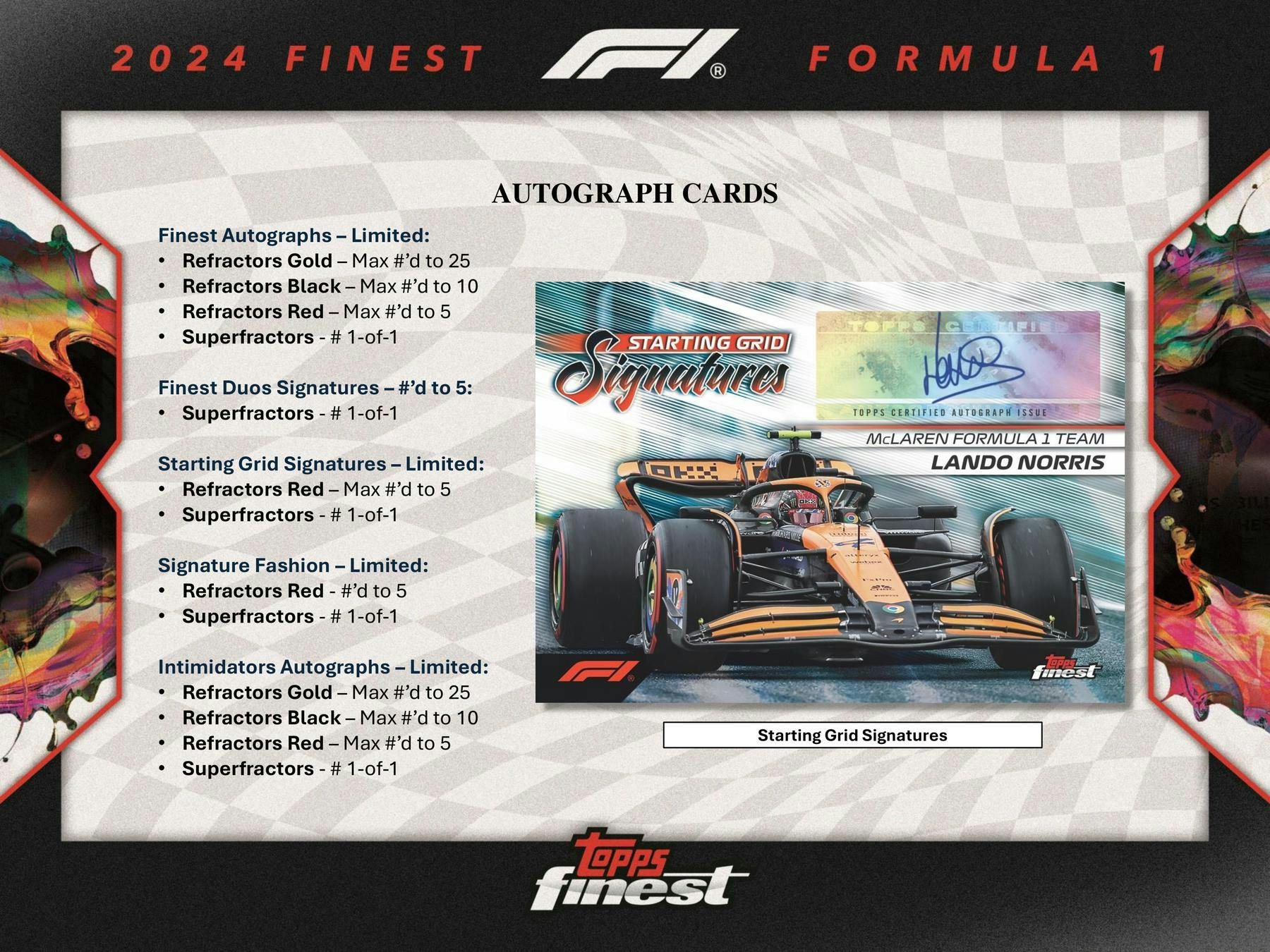 2024 Topps Finest F1 Formula 1 Hobby Box - Columbia Hobby - Sports Card Boxes - Toploaders - Card Savers