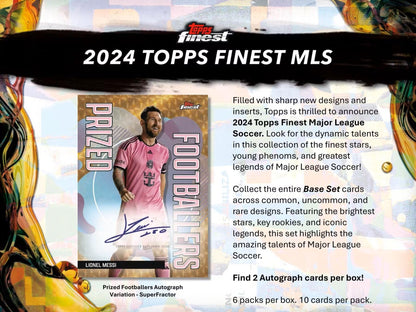 2024 Topps Finest MLS Soccer Hobby Box - Columbia Hobby - Sports Card Boxes - Toploaders - Card Savers