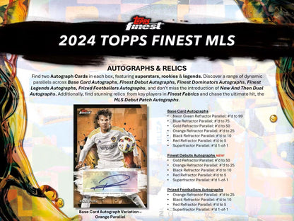 2024 Topps Finest MLS Soccer Hobby Box - Columbia Hobby - Sports Card Boxes - Toploaders - Card Savers