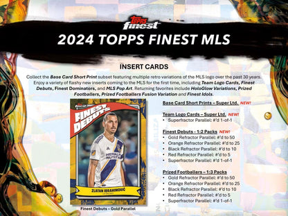 2024 Topps Finest MLS Soccer Hobby Box - Columbia Hobby - Sports Card Boxes - Toploaders - Card Savers