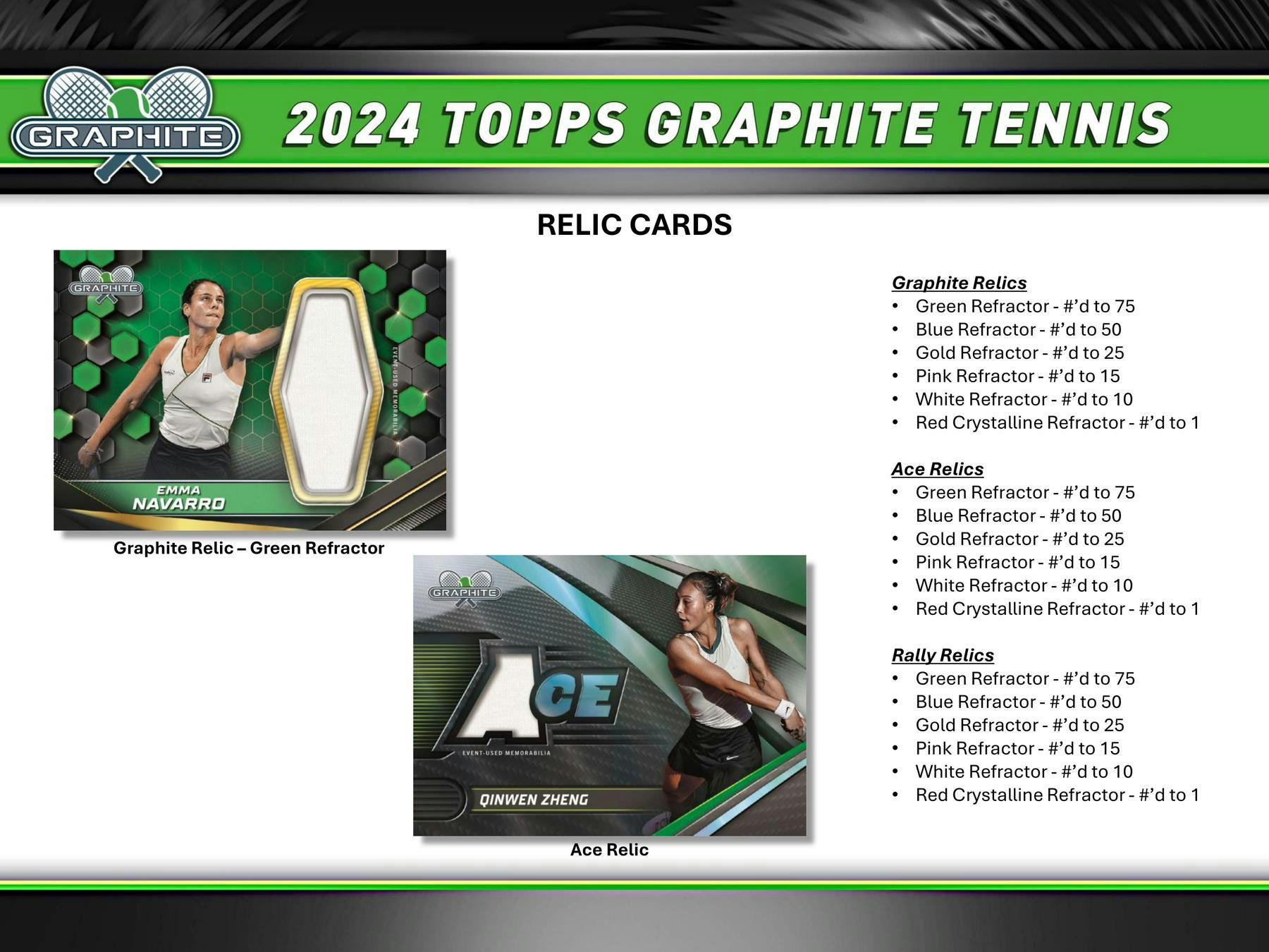 2024 Topps Graphite Tennis Hobby Box - Columbia Hobby - Sports Card Boxes - Toploaders - Card Savers