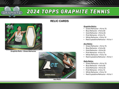 2024 Topps Graphite Tennis Hobby Box - Columbia Hobby - Sports Card Boxes - Toploaders - Card Savers
