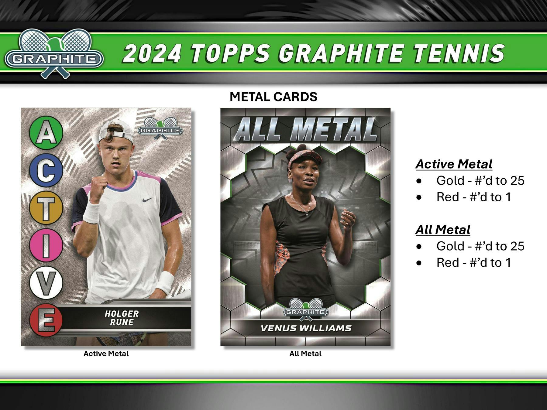 2024 Topps Graphite Tennis Hobby Box - Columbia Hobby - Sports Card Boxes - Toploaders - Card Savers