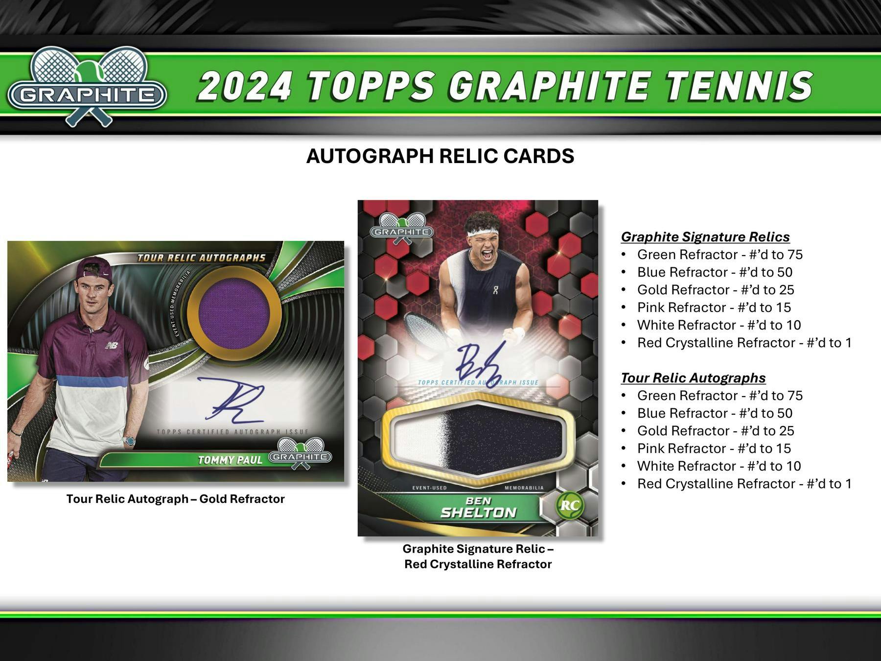2024 Topps Graphite Tennis Hobby Box - Columbia Hobby - Sports Card Boxes - Toploaders - Card Savers