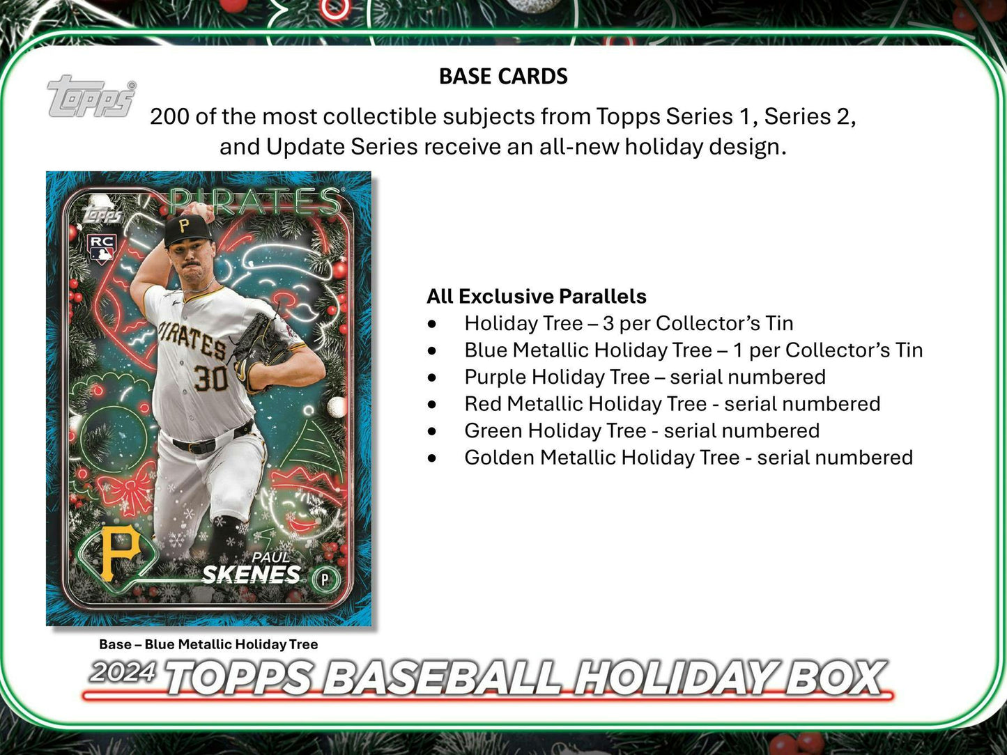 2024 Topps Holiday Baseball Advent Calendar - Columbia Hobby - Sports Card Boxes - Toploaders - Card Savers