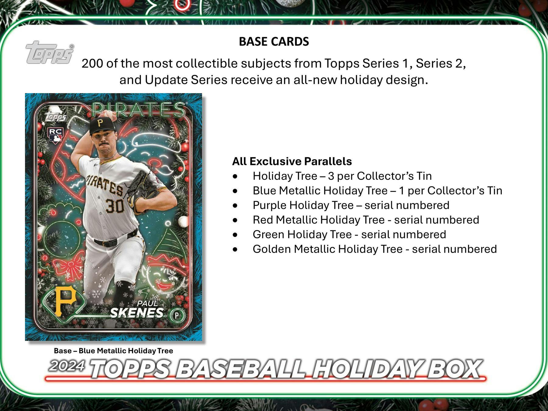 2024 Topps Holiday Baseball Tin - Columbia Hobby - Sports Card Boxes - Toploaders - Card Savers