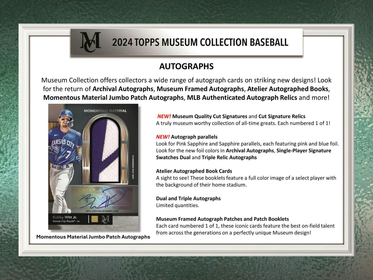 2024 Topps Museum Collection Baseball Hobby Box - Columbia Hobby - Sports Card Boxes - Toploaders - Card Savers