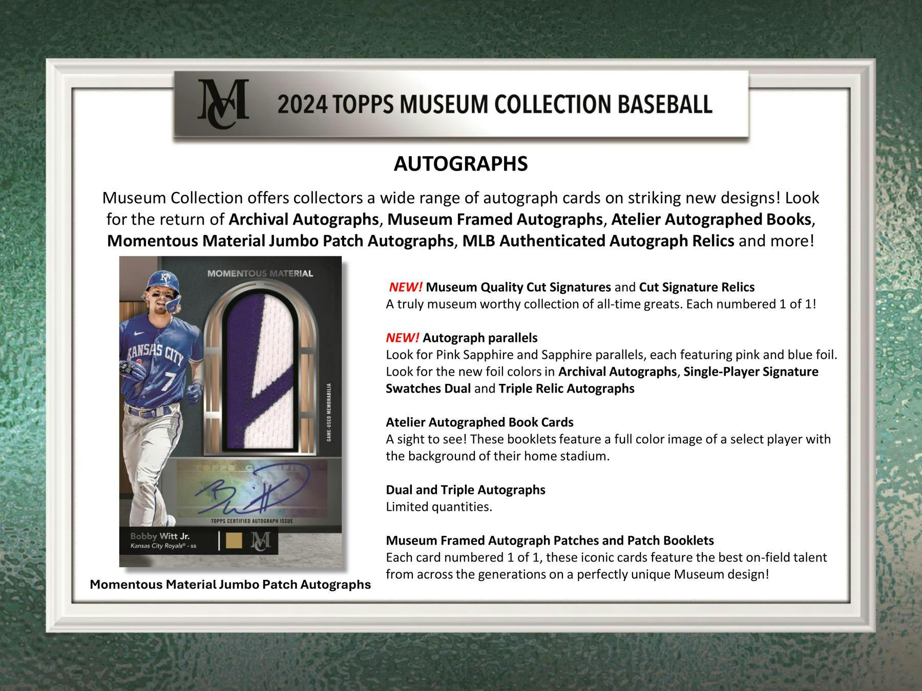 2024 Topps Museum Collection Baseball Hobby Box - Columbia Hobby - Sports Card Boxes - Toploaders - Card Savers