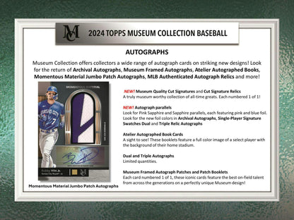2024 Topps Museum Collection Baseball Hobby Box - Columbia Hobby - Sports Card Boxes - Toploaders - Card Savers