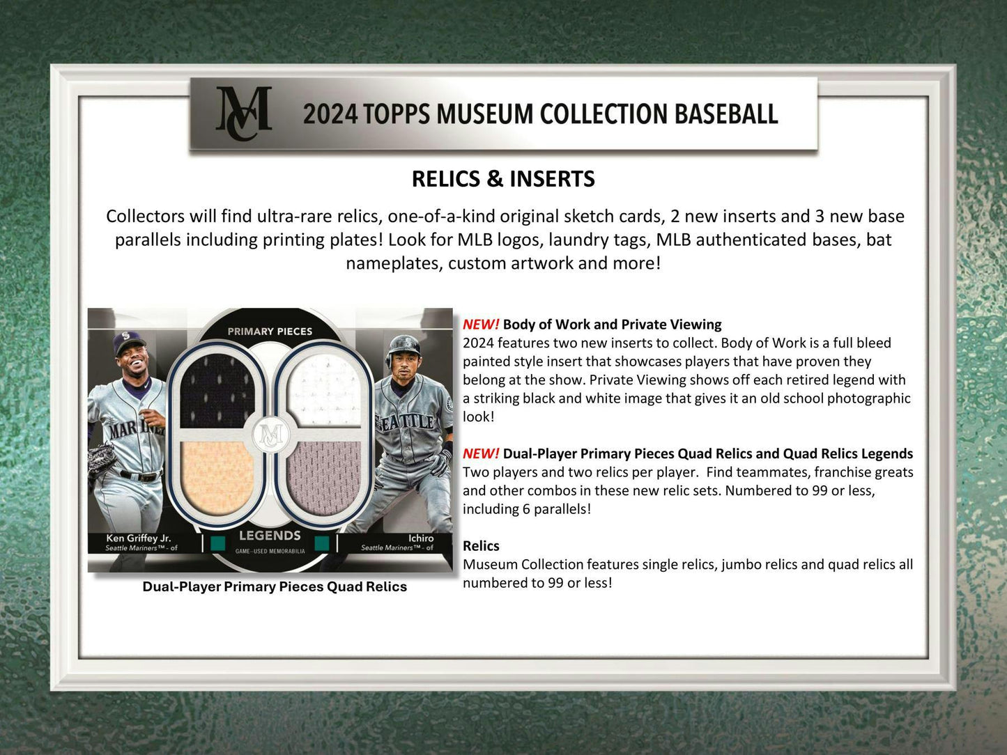 2024 Topps Museum Collection Baseball Hobby Box - Columbia Hobby - Sports Card Boxes - Toploaders - Card Savers