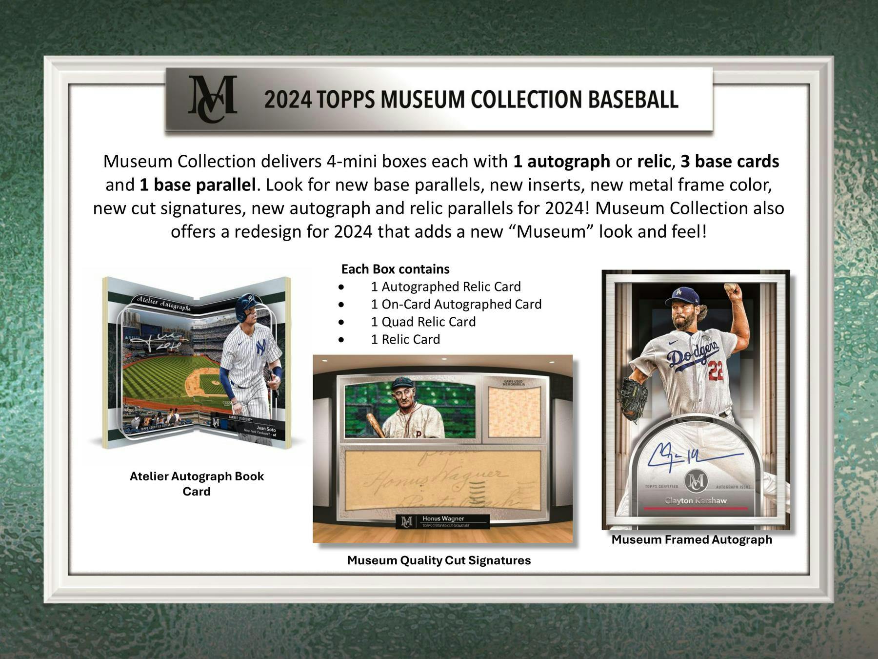 2024 Topps Museum Collection Baseball Hobby Box - Columbia Hobby - Sports Card Boxes - Toploaders - Card Savers