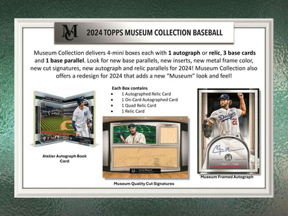 2024 Topps Museum Collection Baseball Hobby Box - Columbia Hobby - Sports Card Boxes - Toploaders - Card Savers