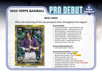 2024 Topps Pro Debut Baseball Hobby Jumbo Box - Columbia Hobby - Sports Card Boxes - Toploaders - Card Savers
