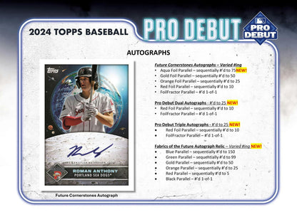 2024 Topps Pro Debut Baseball Hobby Jumbo Box - Columbia Hobby - Sports Card Boxes - Toploaders - Card Savers