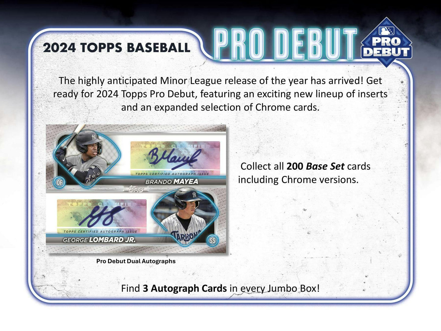 2024 Topps Pro Debut Baseball Hobby Jumbo Box - Columbia Hobby - Sports Card Boxes - Toploaders - Card Savers
