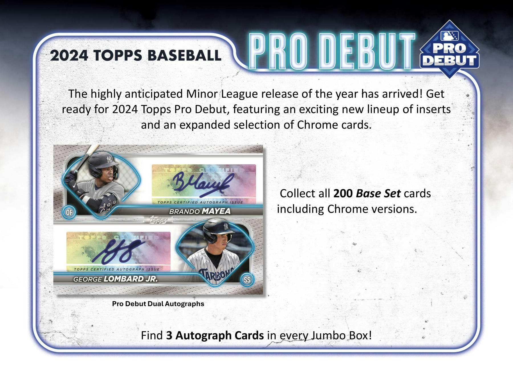 2024 Topps Pro Debut Baseball Hobby Jumbo Box - Columbia Hobby - Sports Card Boxes - Toploaders - Card Savers
