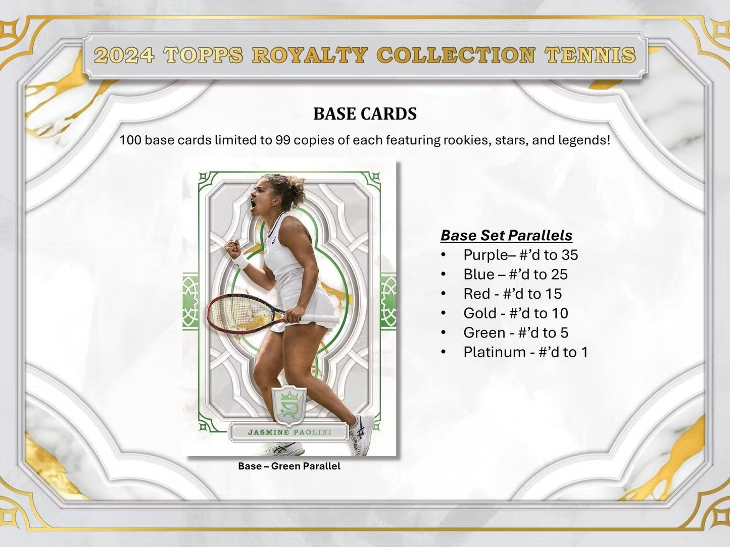 2024 Topps Royalty Collection Tennis Hobby Box - Columbia Hobby - Sports Card Boxes - Toploaders - Card Savers