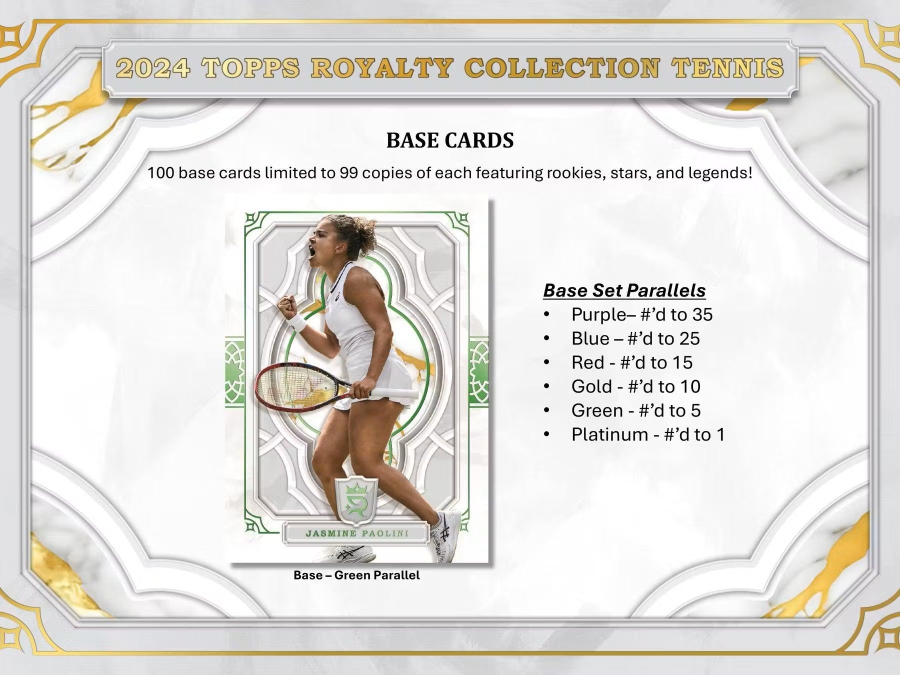 2024 Topps Royalty Collection Tennis Hobby Box - Columbia Hobby - Sports Card Boxes - Toploaders - Card Savers