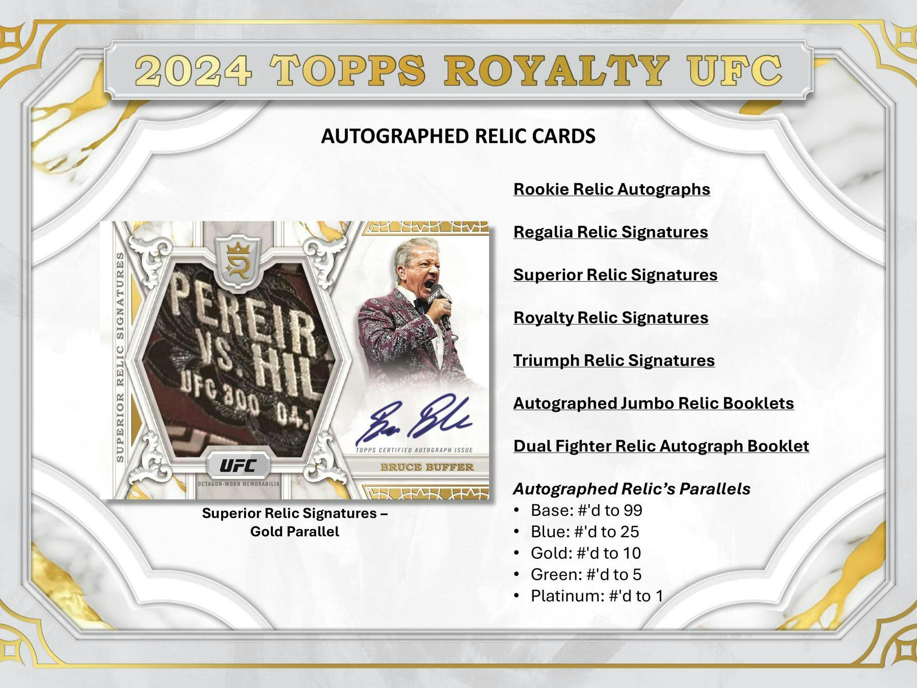2024 Topps Royalty UFC Hobby Box - Columbia Hobby - Sports Card Boxes - Toploaders - Card Savers
