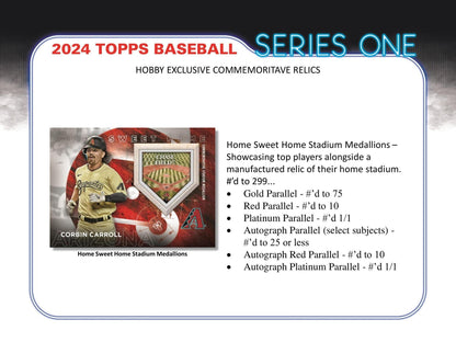2024 Topps Series 1 Baseball Hobby Box - Columbia Hobby - Sports Card Boxes - Toploaders - Card Savers