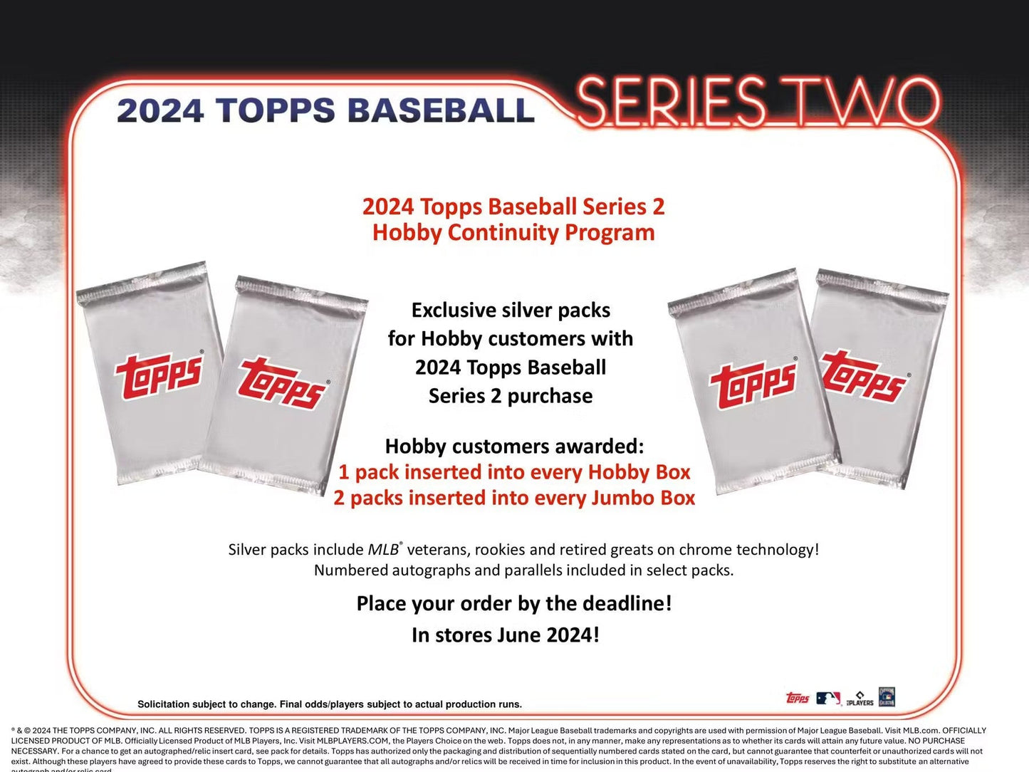 2024 Topps Series 2 Baseball Hobby Box - Columbia Hobby - Sports Card Boxes - Toploaders - Card Savers