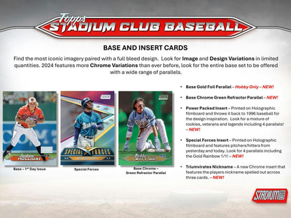 2024 Topps Stadium Club Baseball Hobby Box - Columbia Hobby - Sports Card Boxes - Toploaders - Card Savers