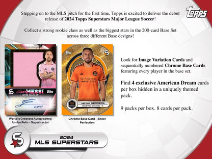 2024 Topps Superstars MLS Major League Soccer 9 - Pack Blaster Box - Columbia Hobby - Sports Card Boxes - Toploaders - Card Savers