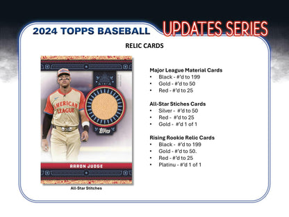 2024 Topps Update Series Baseball 7 - Pack Blaster Box - Columbia Hobby - Sports Card Boxes - Toploaders - Card Savers