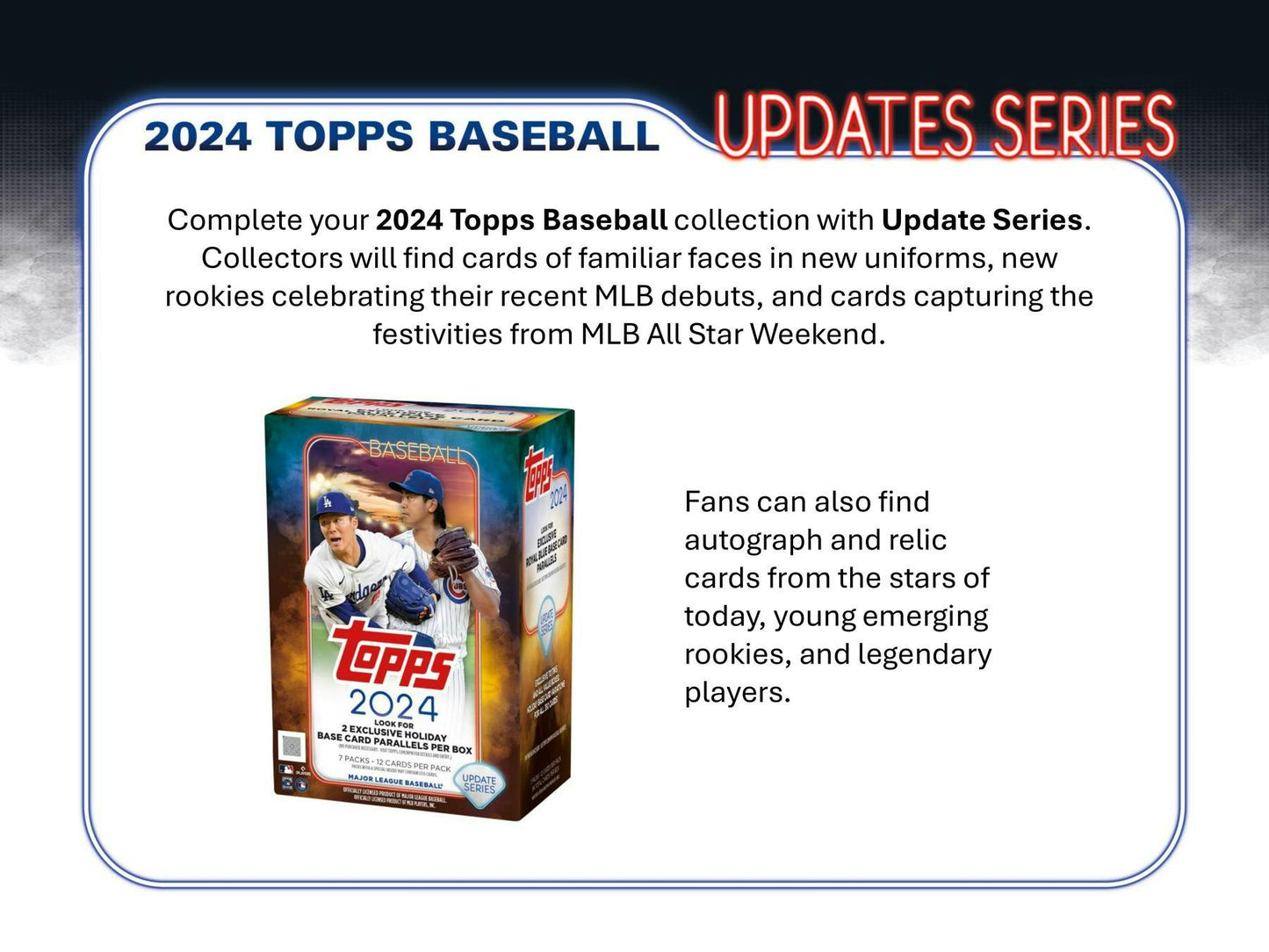 2024 Topps Update Series Baseball 7 - Pack Blaster Box - Columbia Hobby - Sports Card Boxes - Toploaders - Card Savers