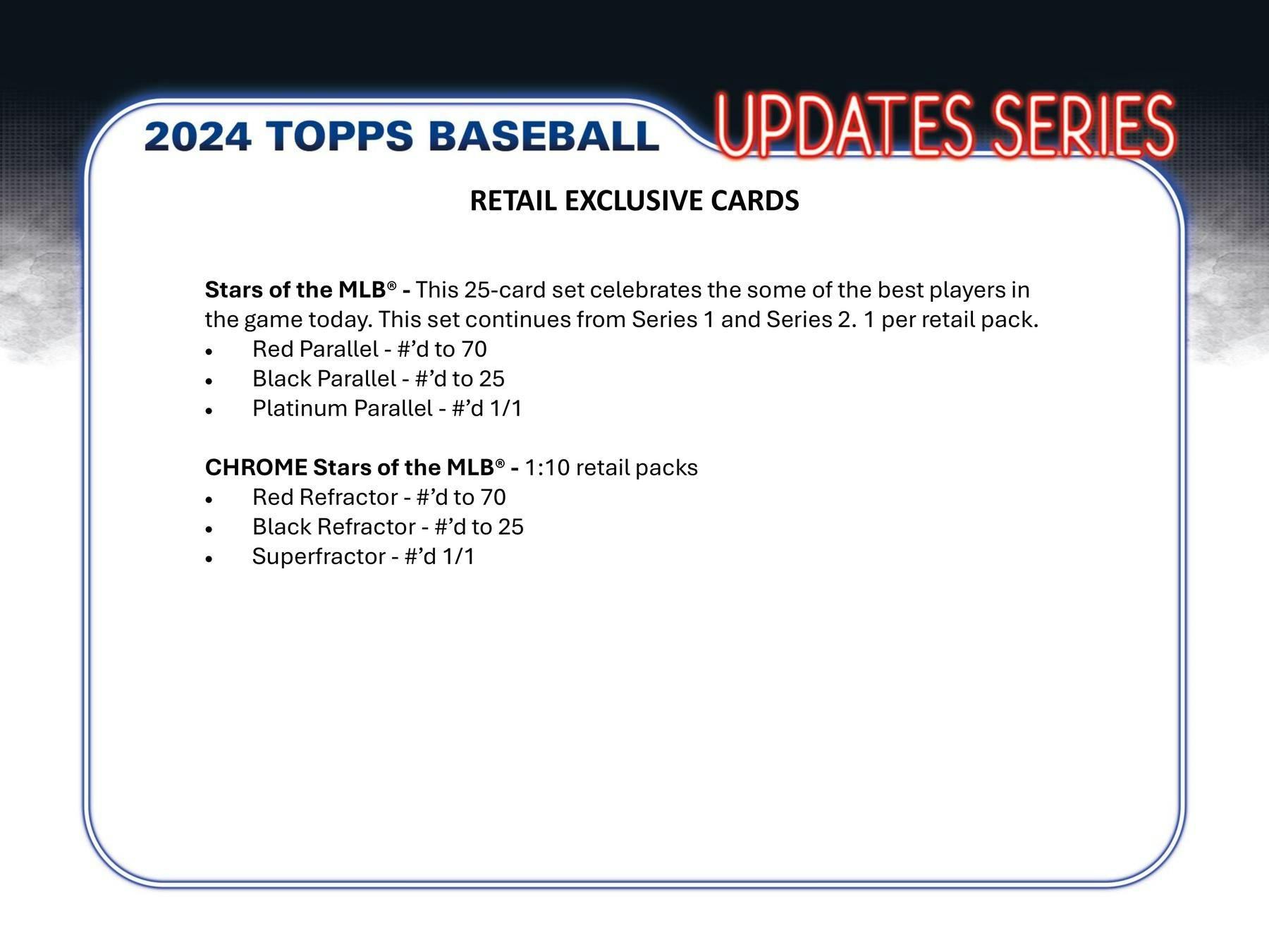 2024 Topps Update Series Baseball 7 - Pack Blaster Box - Columbia Hobby - Sports Card Boxes - Toploaders - Card Savers