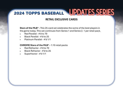 2024 Topps Update Series Baseball 7 - Pack Blaster Box - Columbia Hobby - Sports Card Boxes - Toploaders - Card Savers