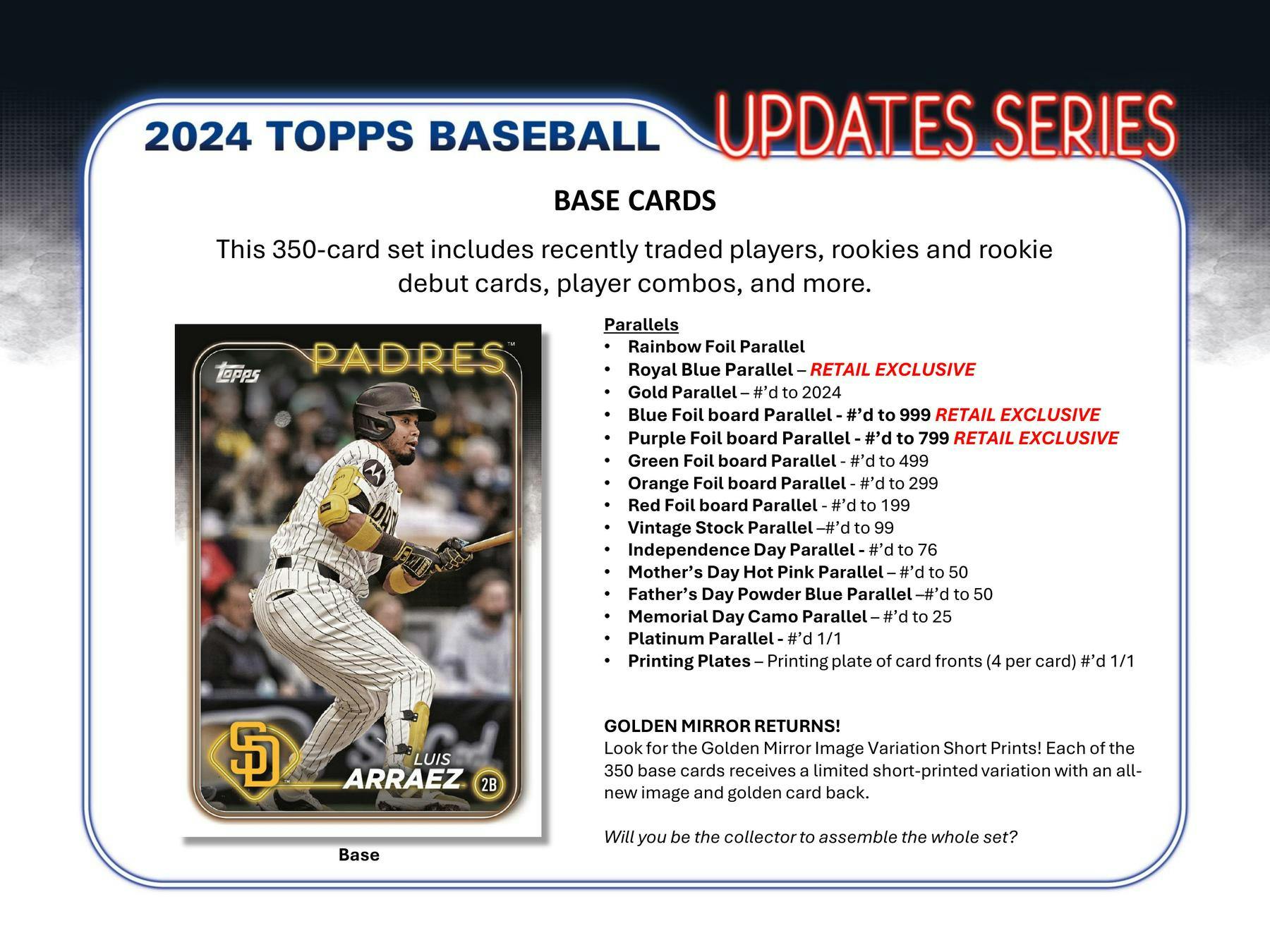 2024 Topps Update Series Baseball 7 - Pack Blaster Box - Columbia Hobby - Sports Card Boxes - Toploaders - Card Savers