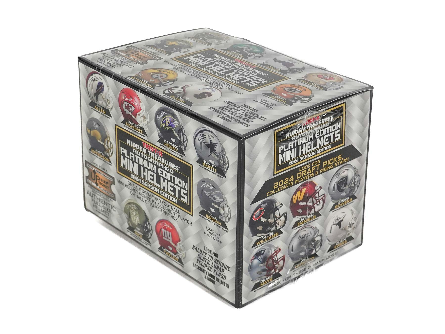 2024 TriStar Autograph Platinum Edition Football Mini Helmet Season Edition Hobby Box - Columbia Hobby - Sports Card Boxes - Toploaders - Card Savers