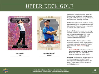 2024 Upper Deck Golf Hobby Box - Columbia Hobby - Sports Card Boxes - Toploaders - Card Savers