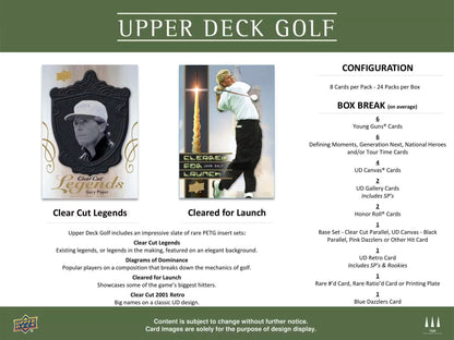 2024 Upper Deck Golf Hobby Box - Columbia Hobby - Sports Card Boxes - Toploaders - Card Savers