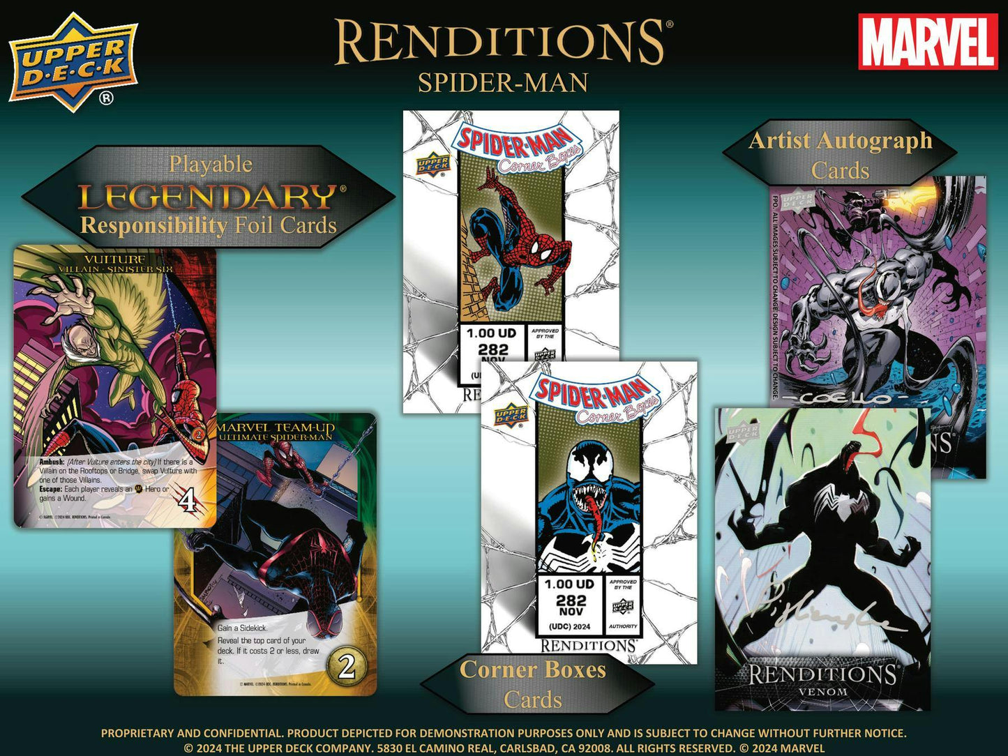 2024 Upper Deck Marvel Renditions Spider - Man Hobby - Columbia Hobby - Sports Card Boxes - Toploaders - Card Savers