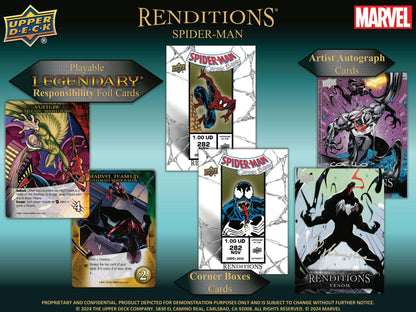 2024 Upper Deck Marvel Renditions Spider - Man Hobby - Columbia Hobby - Sports Card Boxes - Toploaders - Card Savers