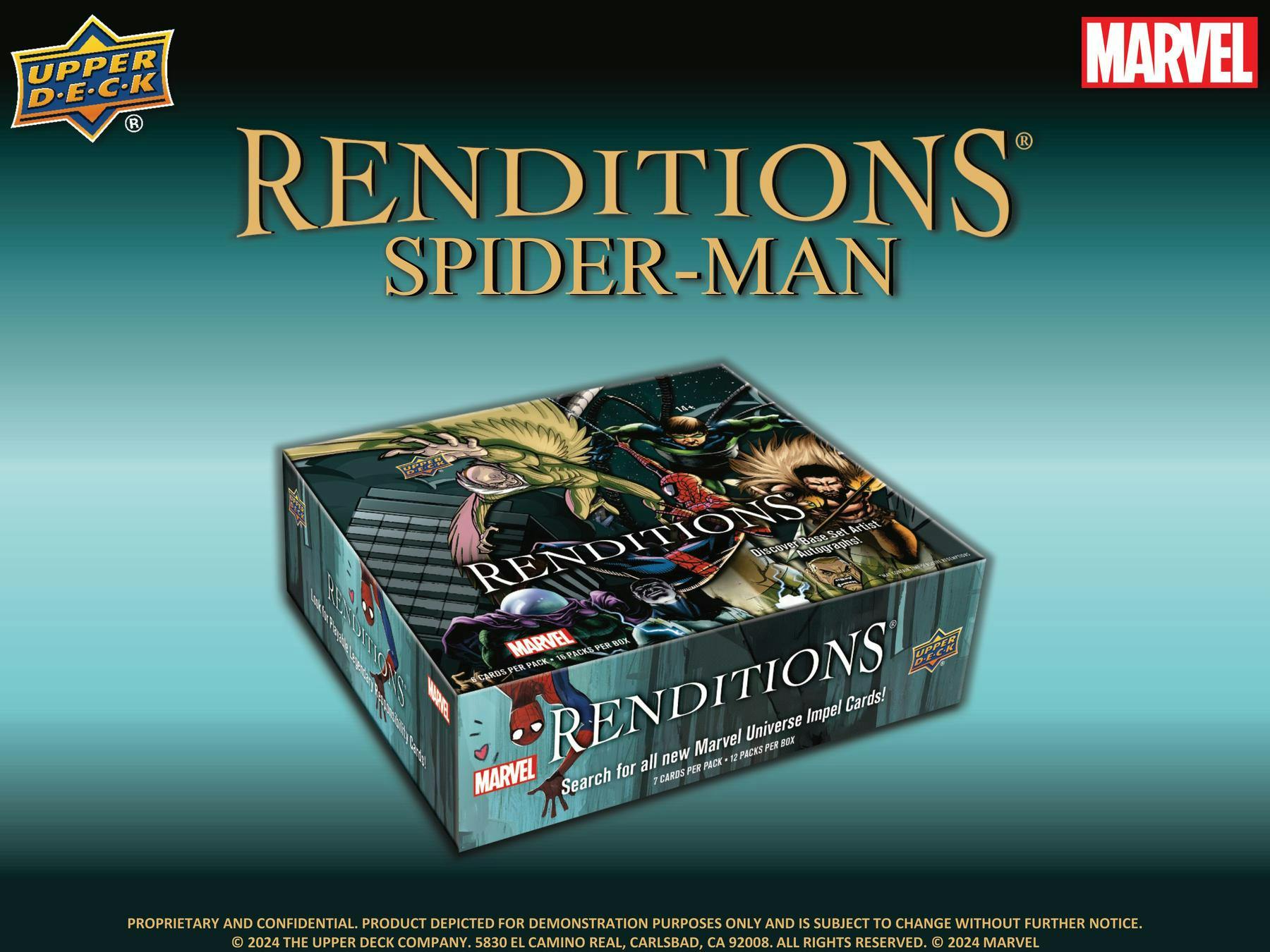 2024 Upper Deck Marvel Renditions Spider - Man Hobby - Columbia Hobby - Sports Card Boxes - Toploaders - Card Savers