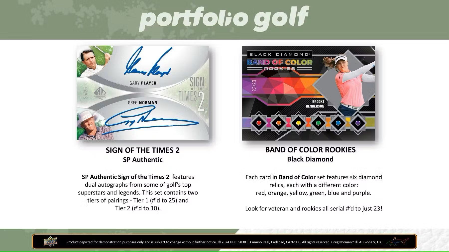 2024 Upper Deck Portfolio Golf Hobby Box - Columbia Hobby - Sports Card Boxes - Toploaders - Card Savers