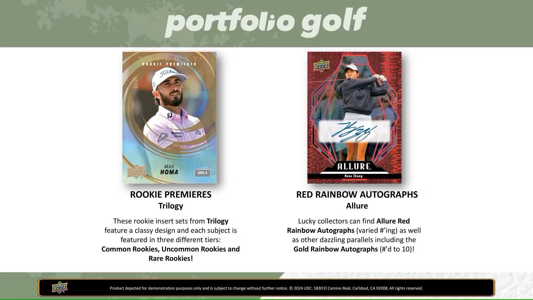 2024 Upper Deck Portfolio Golf Hobby Box - Columbia Hobby - Sports Card Boxes - Toploaders - Card Savers
