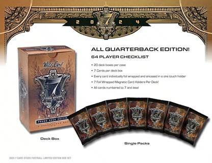 2024 Wild Card 7 Card Studs Metal All Quarterback Edition Football Hobby Box - Columbia Hobby - Sports Card Boxes - Toploaders - Card Savers